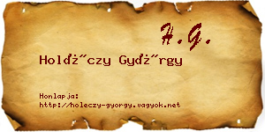 Holéczy György névjegykártya